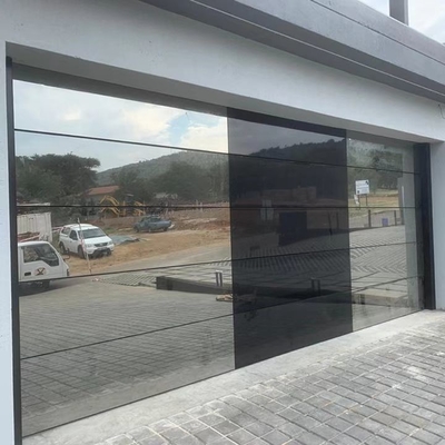12 16 18-Fuß-voll- Aluminiumansicht Glasgaragentoren Frameless