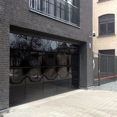 12 16 18-Fuß-voll- Aluminiumansicht Glasgaragentoren Frameless