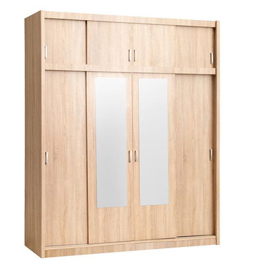Fensterladen der Spanplatten-3, der die Garderobe errichtet im Wandschrank für kleines Schlafzimmer schiebt