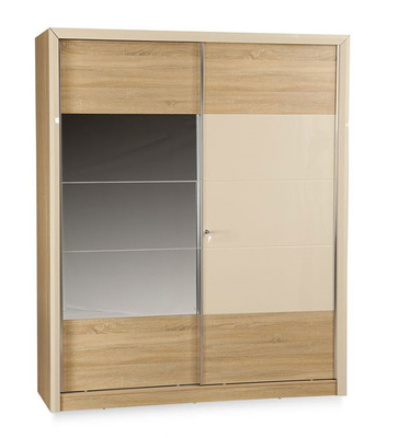 Fensterladen der Spanplatten-3, der die Garderobe errichtet im Wandschrank für kleines Schlafzimmer schiebt