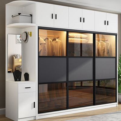 TESIA fertigte Garderoben-Schlafzimmer-Möbel-Glasschiebetür-Speicher-Kabinett besonders an
