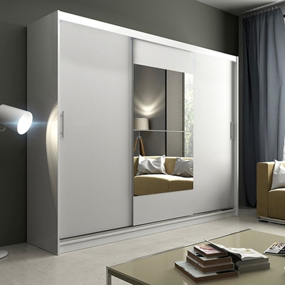 15mm MDF Tür des großes modernes Schlafzimmer-hölzerne Schrank-3, die Garderobe mit Spiegel schiebt