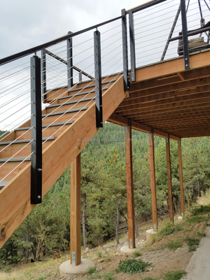 Einfach installieren Sie modernes U-förmiges Treppenhaus-Spiralen-Bauholz-Glasbalustraden-Treppe
