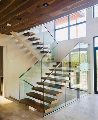 L-förmige Raumersparnis-Wendeltreppe-festes Holz-moderne sich hin- und herbewegende Treppe für Haus