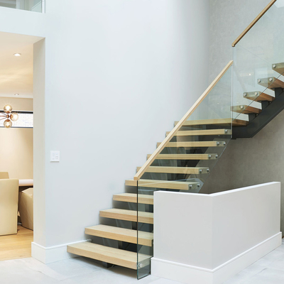 L-förmige Raumersparnis-Wendeltreppe-festes Holz-moderne sich hin- und herbewegende Treppe für Haus