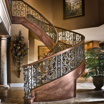 Antirost gebogene Raumersparnis-Dachboden-Wendeltreppe-Landhaus-kundenspezifische Eisen-Spiralen-Treppe