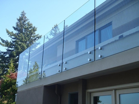 12mm milderte Glasinnentreppen-Geländer-Edelstahl-Balkon-Balustrade