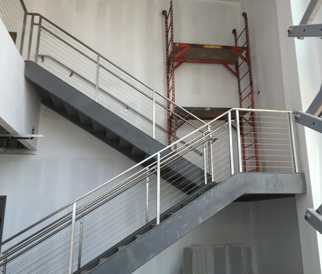 12mm milderte Glasinnentreppen-Geländer-Edelstahl-Balkon-Balustrade