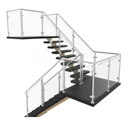 12mm milderte Glasinnentreppen-Geländer-Edelstahl-Balkon-Balustrade
