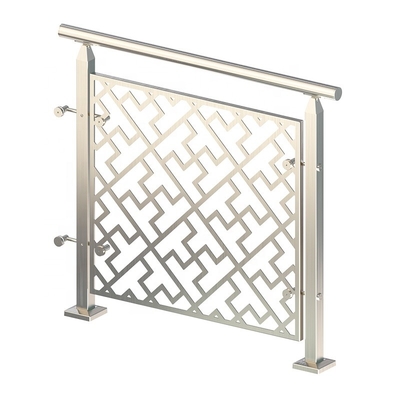 Baluster-Edelstahl-Platten-Geländer des kundenspezifisches Metalldekoratives mit der Eisenbahn beförderndes SS für Treppe