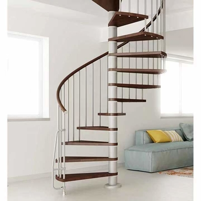 Raumersparnis-Wendeltreppe-hölzerne Schritt-Balkon-Treppe ISO9001 BV Innen