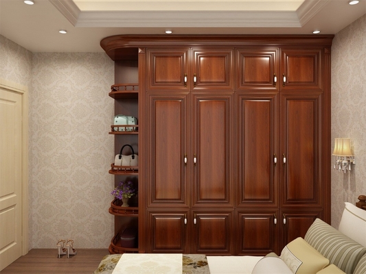 Rote Eichen-Walnuss-moderne Schlafzimmer-Garderoben-schöne hölzerne Speicher-Garderobe