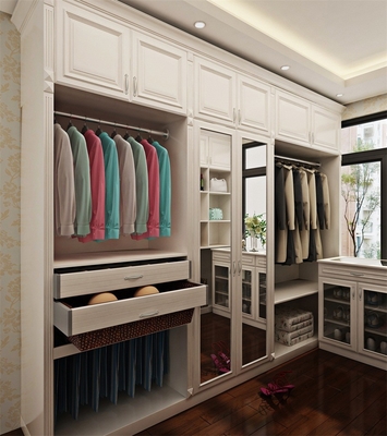 Rote Eichen-Walnuss-moderne Schlafzimmer-Garderoben-schöne hölzerne Speicher-Garderobe