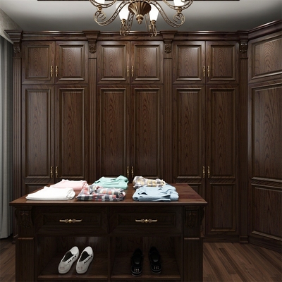 Rote Eichen-Walnuss-moderne Schlafzimmer-Garderoben-schöne hölzerne Speicher-Garderobe