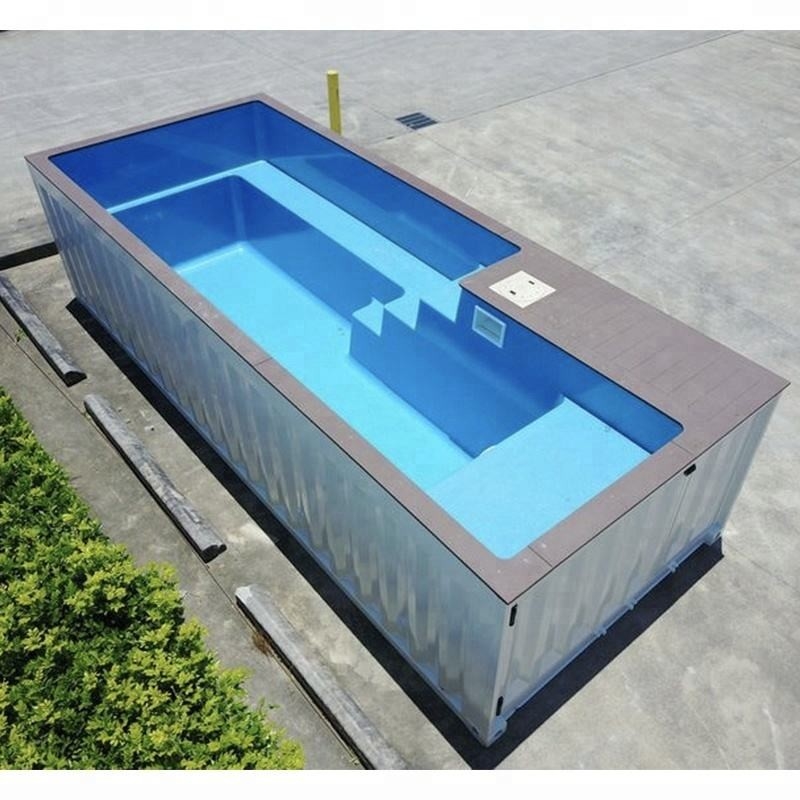 Im Freien besonders angefertigt färben 20' 40' Versandverpackungs-Swimmingpool mit 2&quot; starkes Fenster und Stahltreppe