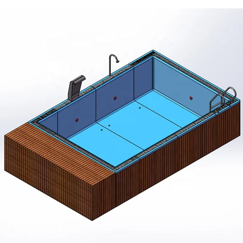 Fiberglas-Fertighaus, kundenspezifischer Farb-20-Fuß-/40-Fuß-Versandcontainer-Swimmingpool mit UPVC-Fenster