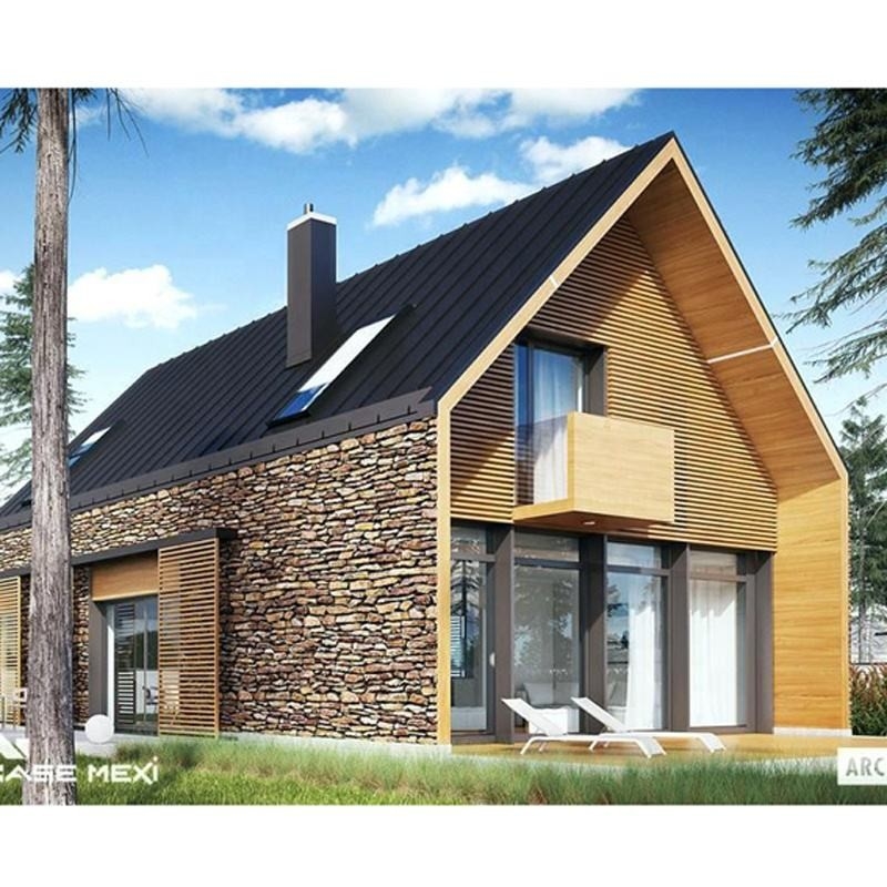 Maßgeschneiderte Farbe und Größe Leichte Stahlkonstruktion Vorgefertigte Luxusvilla Zwei Stockwerke Vorgefertigtes Haus