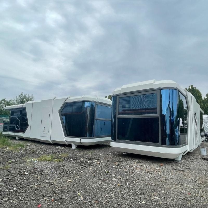 Warm verkaufte Möblierte Hütten Häuser Villa Haus 40FT Containerhaus Weiß Capusal Office Pod