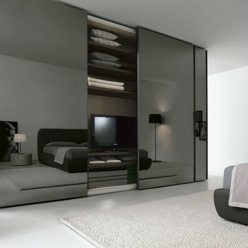 Modischer fester hölzerner Weg in Wandschrank-Organisator-Mirror Sliding Doors-Garderoben für Kleidung