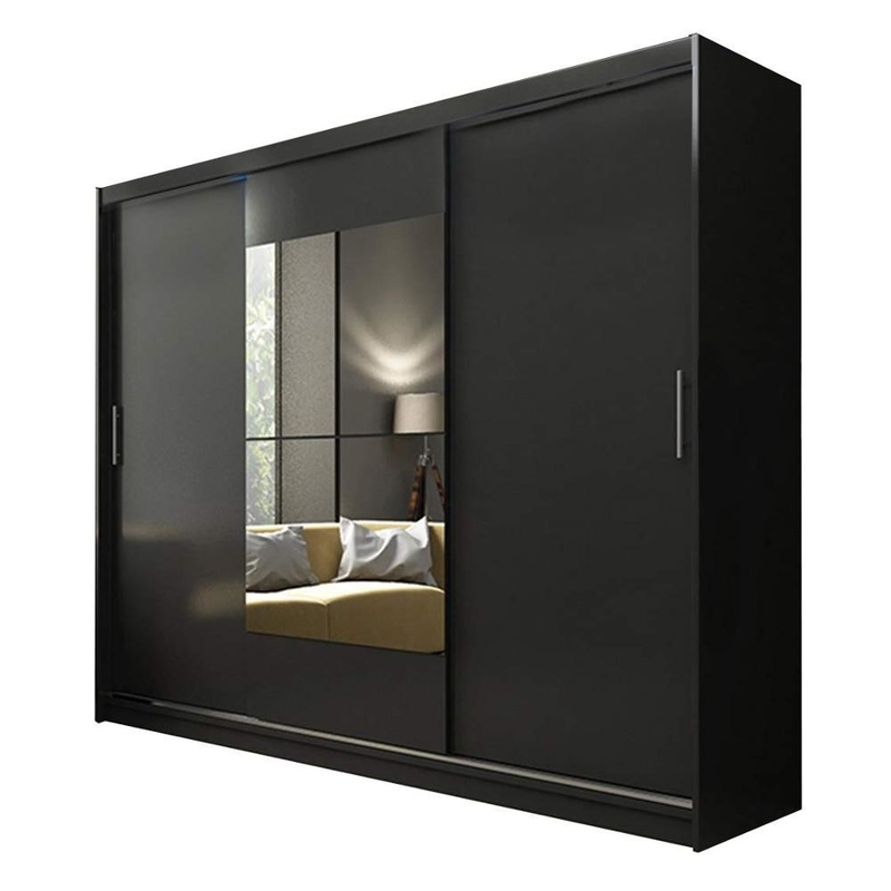15mm MDF Tür des großes modernes Schlafzimmer-hölzerne Schrank-3, die Garderobe mit Spiegel schiebt